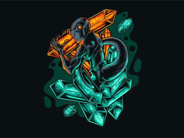 Alien magic stone t shirt vector