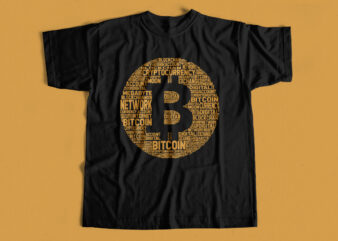 Bitcoin – satoshi nakamoto – Typography WordCloud T shirt Design for Sale