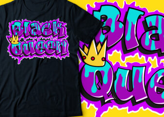 black queen with crown typography | African American t-shirt design