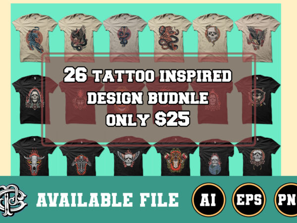 26 tattoo inspired design bundle only $25