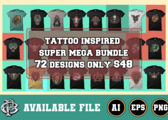 tattoo inspired design mega bundle 72 designs only $48