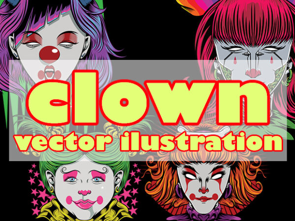 Clown girl vector illustration