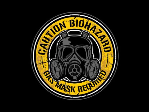 Gas mask t shirt design template