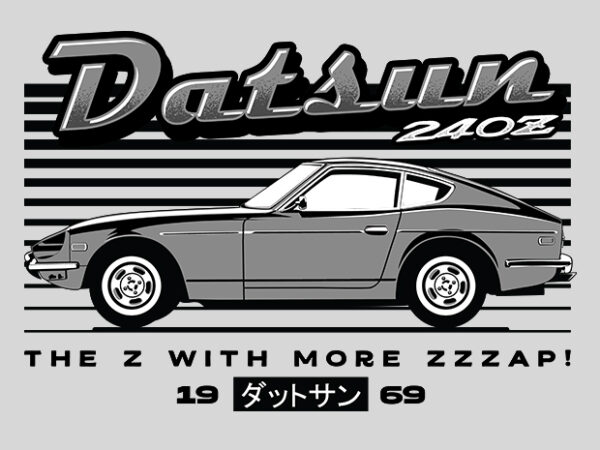 Editable text and color datsun 240z 1969 psd editable, png transparent vector clipart