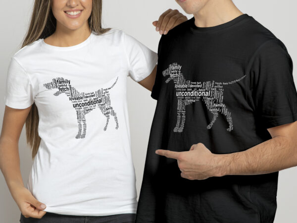 Dog shape word cloud | dog lover t shirt design for sale