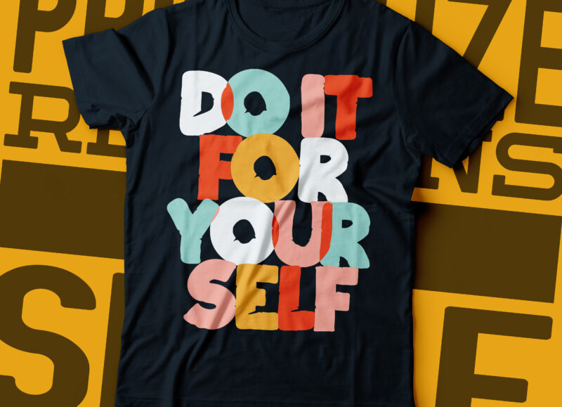 do it for your self pastel color typography design