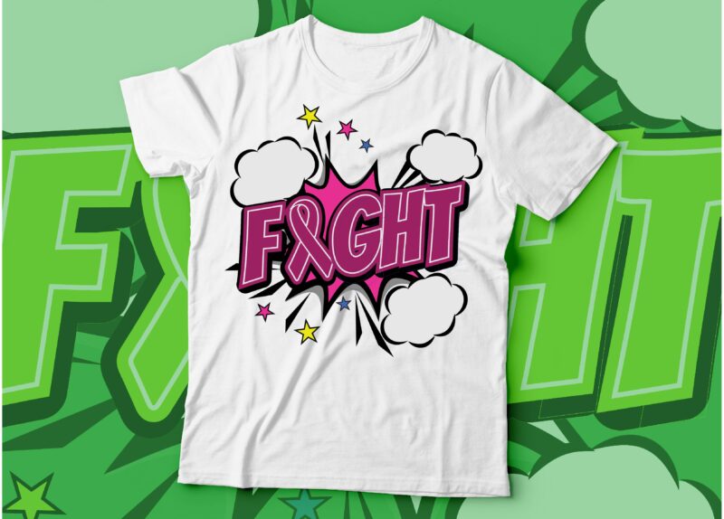 Fight cancer awareness pop art tee design | fight cancer | all cancer awareness ribbon popart | breast cancer awareness ribbon popart | brain cancer awareness ribbon popart |kidney cancer