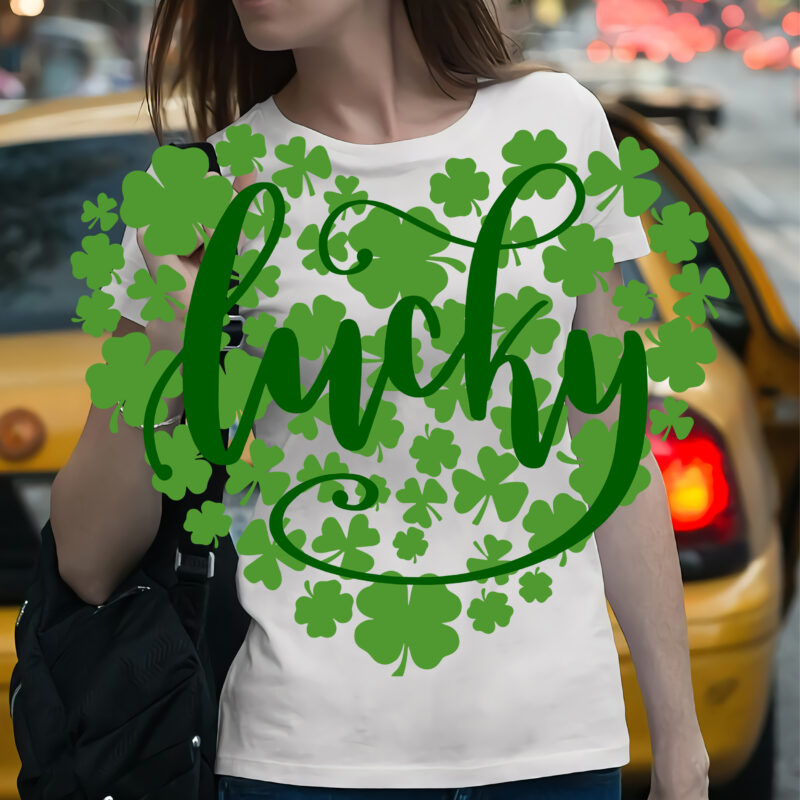 St Patrick’s Day t shirt design, Lucky heart Svg, Heart Clover, Lucky Heart, St Patrick Svg