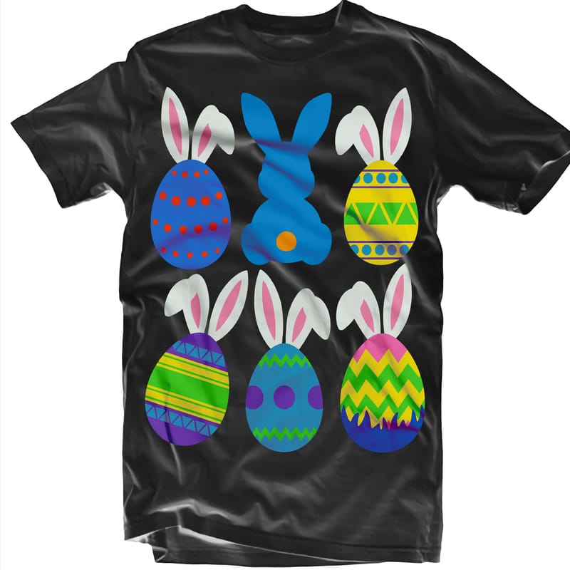 Happy easter day t shirt template, Rabbit egg Easter t shirt design