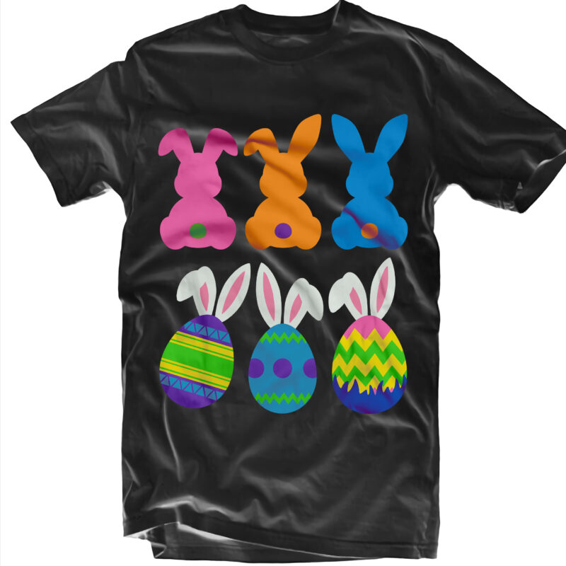 Easter bunny ears Svg, Happy easter day t shirt template, Rabbit egg Easter t shirt design