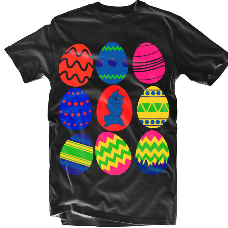 Easter egg vector, Happy easter day t shirt template