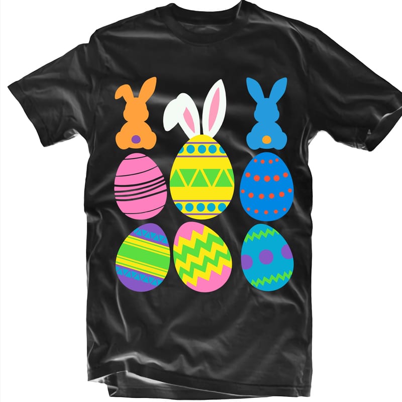 Rabbit egg Easter t shirt design, Bunny easter day t shirt template ...