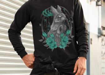 hare flower graphic t shirt