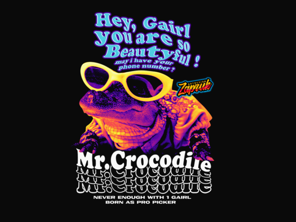 Funny mr.crocodile streetwear aesthetic trendy tshirt design