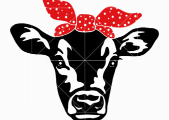 Cow Bandana Svg, Cow Head Svg, Cow Face T shirt design