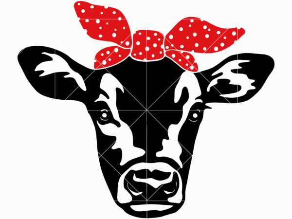 Cow bandana svg, cow head svg, cow face t shirt design