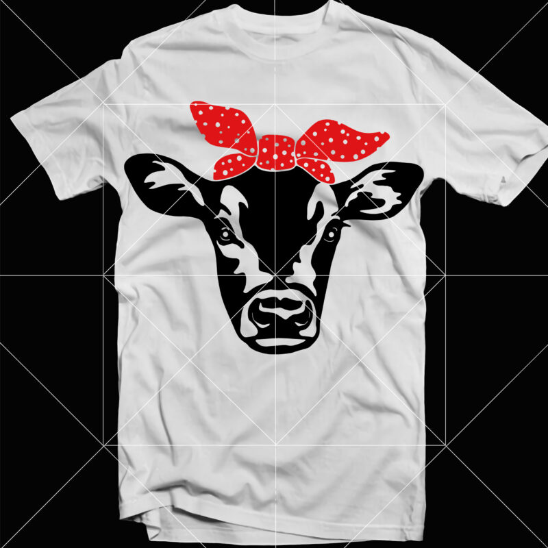 Cow Bandana Svg, Cow Head Svg, Cow Face T shirt design