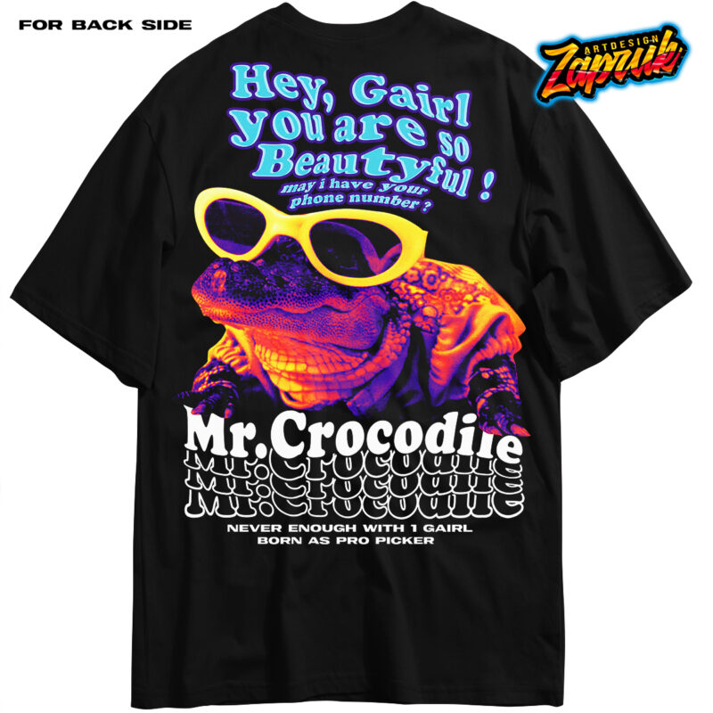 Funny Mr.Crocodile Streetwear Aesthetic Trendy tshirt design