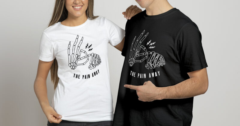 Fuck the pain away | Cool T design | Unisex t shirt vector design for sale