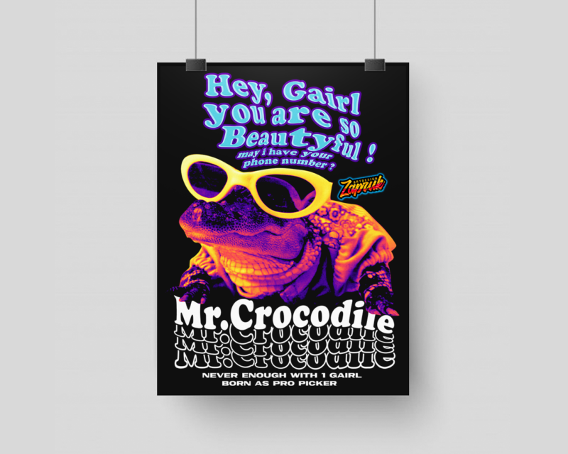 Funny Mr.Crocodile Streetwear Aesthetic Trendy tshirt design