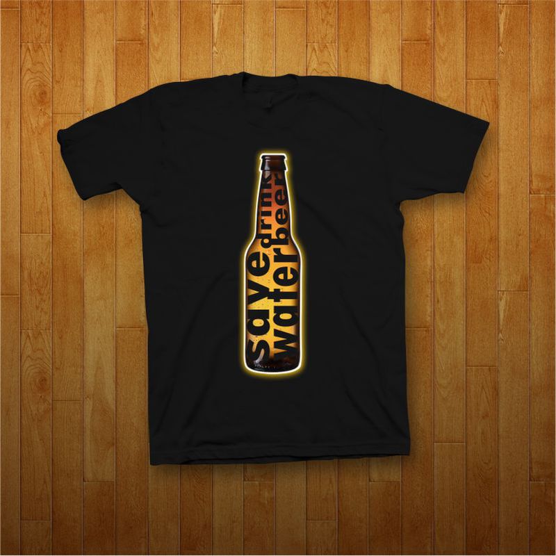 Save Water Drink Beer , cool glass, beer glass, design t-shirt for sale