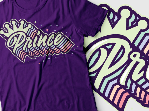 Prince layered multicolor text design | birthday tee deisgn