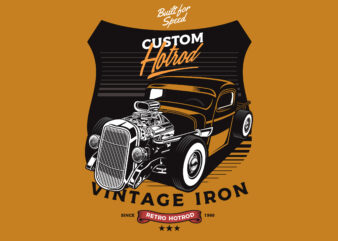 Yellow Hotrod t shirt design