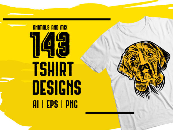 143 t-shirts designs bundle mix