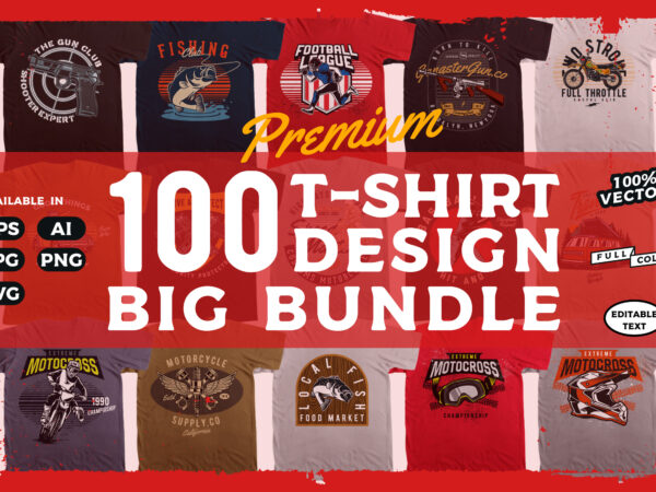 Huge bundle of 100 vector t-shirt designs!!