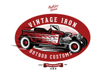 Retro Hotrod T-shirt design