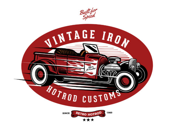 Retro hotrod t-shirt design