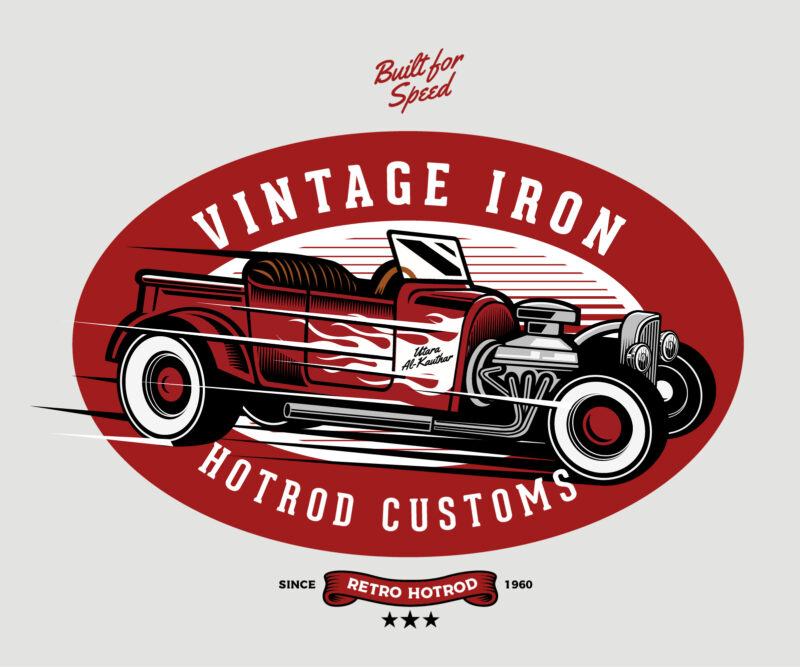 Retro Hotrod T-shirt design