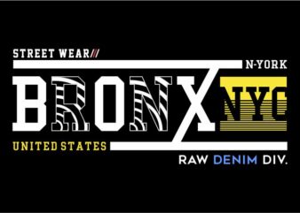 urban city bronx new york t shirt design graphic, vector, illustration lettering typography