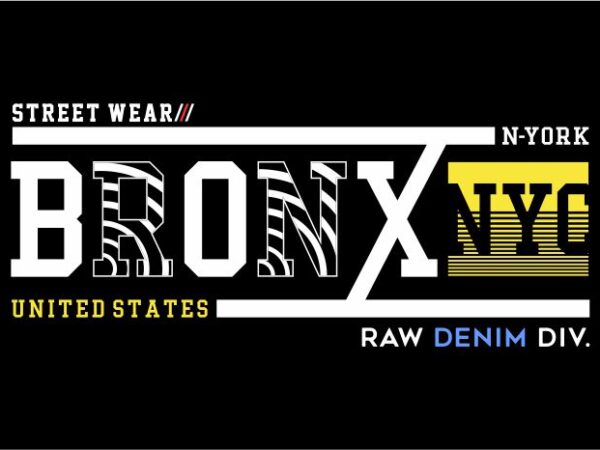 Urban city bronx new york t shirt design graphic, vector, illustration lettering typography