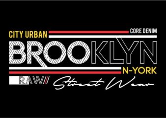 brooklyn new york city urban t shirt design graphic, vector, illustration lettering typography