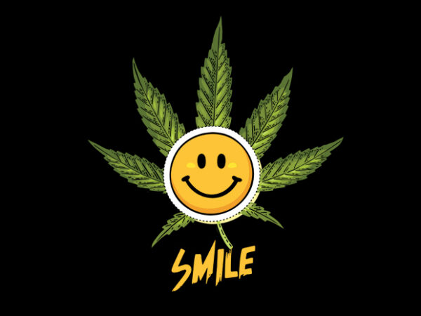Weed Smile t shirt design for sale