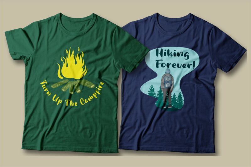 Camping t shirt designs bundle, Camping slogan t shirt design, Adventure t shirt design, Campfire t shirt design, Hiking t shirt design, Wildlife t shirt, Vector t shirt design, t