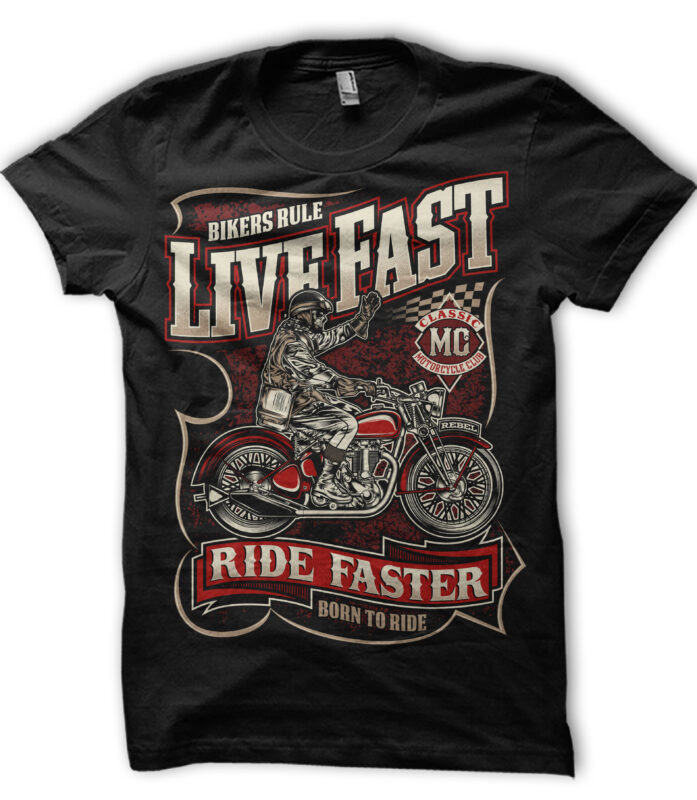 t-shirt vector Bikers, Rockabilly, Vintage Race Bundle vol 3