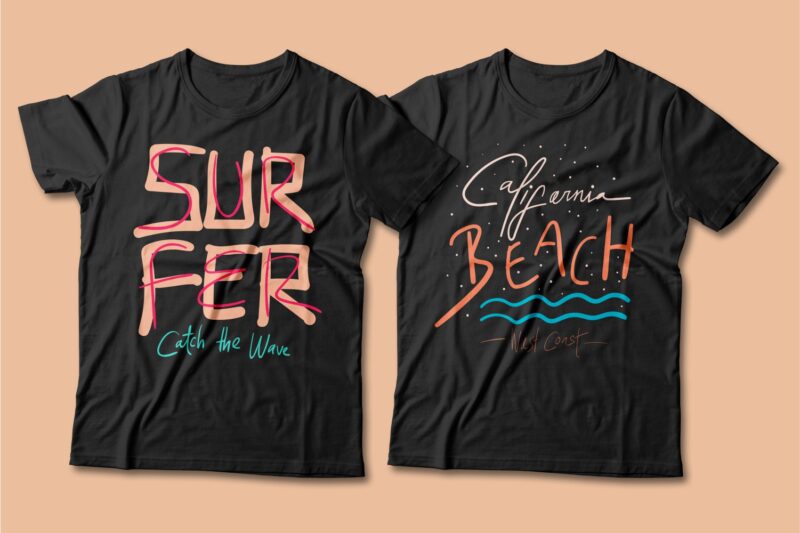 Summer beach graphic t shirt design bundle. Funny and creative summer ...
