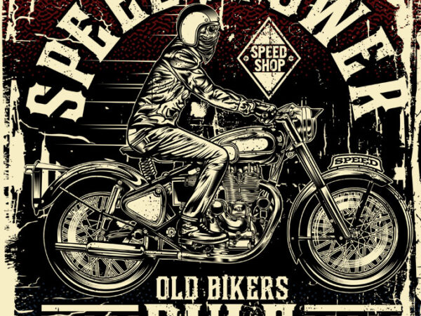 Old bikers rule t shirt design online