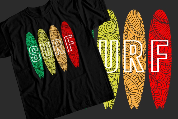 30 Summer Surfing T-Shirt Design Bundle