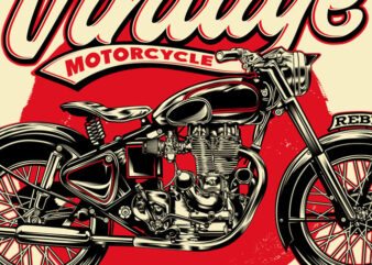 Vintage Motorcycle t shirt vector art