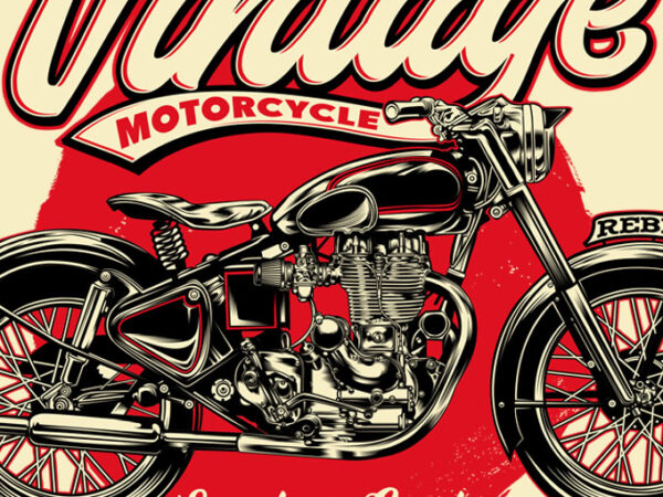 Vintage motorcycle t shirt vector art