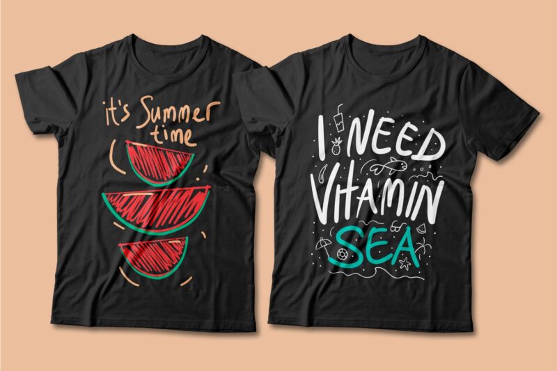 Summer beach graphic t shirt design bundle. Funny and creative summer quotes for t-shirt design. Summer t shirt. Beach t shirt. t shirt design bundle pack collection. summer vector t