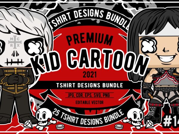 25 kid cartoon tshirt designs bundle #14