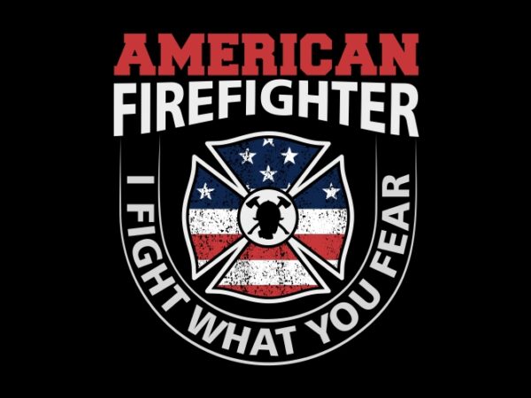 American firefighter t shirt vector