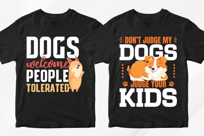 Dog T-shirt Designs Bundle – 50 Editable Dog Vector T shirt Designs Bundle