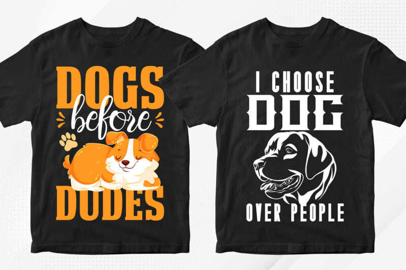 Dog T-shirt Designs Bundle – 50 Editable Dog Vector T shirt Designs Bundle