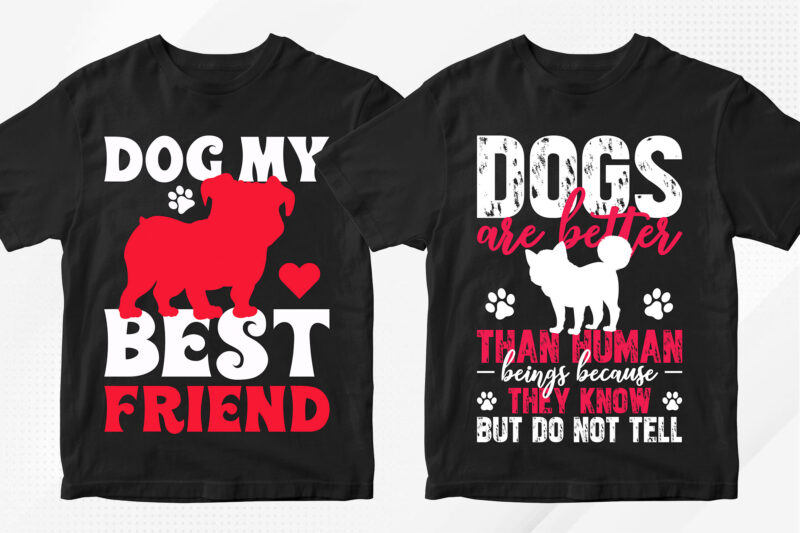 t-shirt vector Dog T-shirt Designs Bundle - 50 Editable Dog Vector T shirt Designs Bundle