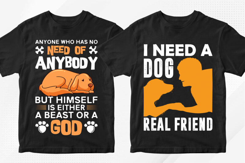 Dog T-shirt Designs Bundle – 50 Editable Dog Vector T shirt Designs Bundle